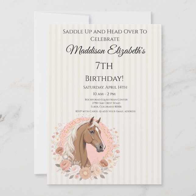 Horse Birthday Invitation (Front)