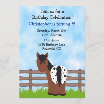 Horse Birthday Invitation For Boys by TheCutieCollection at Zazzle