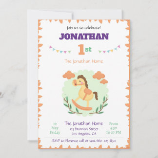 Horse Birthday Invitation template animale invite