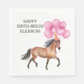 Horse Birthday // Oh Hay It's Your Birth-neigh  In Napkins by LaurEvansDesign at Zazzle