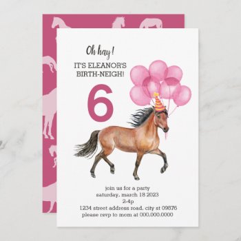 Horse Birthday // Oh Hay It's Your Birth-neigh  Invitation by LaurEvansDesign at Zazzle