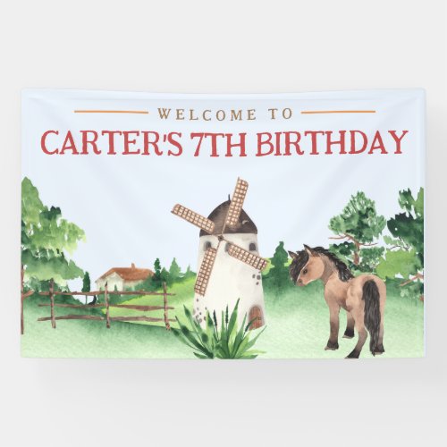 Horse Birthday Party Banner _ Pony Birthday Banner