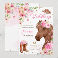 Horse Birthday Party Cowgirl Pink Floral Birthday