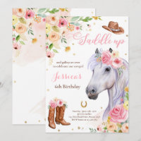 Horse Birthday Party Cowgirl Pink Floral Birthday