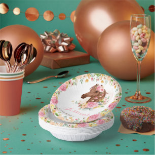 Horse Birthday Party Cowgirl Pink Floral Birthday Paper Bowls