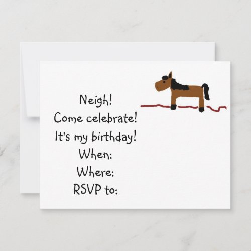 Horse Birthday Party Invitation