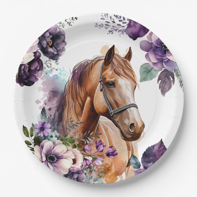 Horse Birthday Party Paper Plate (Front)