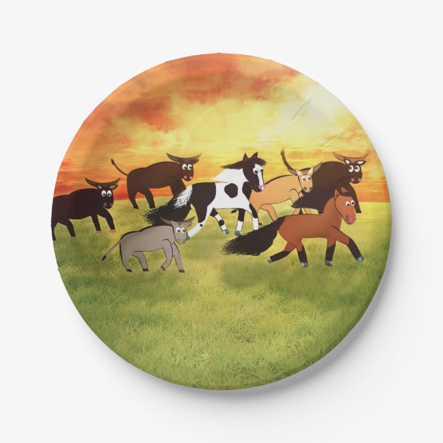 Horse Birthday Party Paper Plates (Front)
