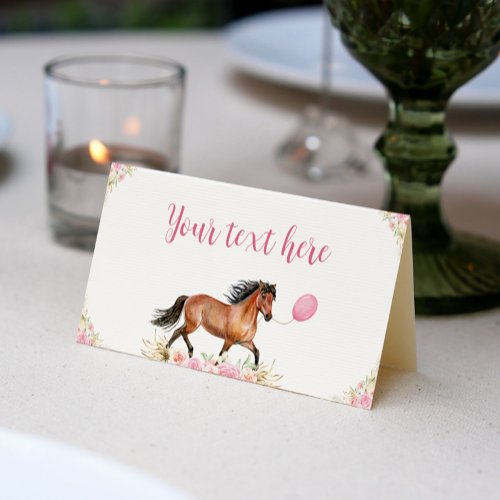 Horse Birthday Party Place Card