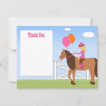 Horse Birthday Party Thank You Card by eventfulcards at Zazzle