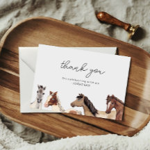 Horse Birthday Thank You Card