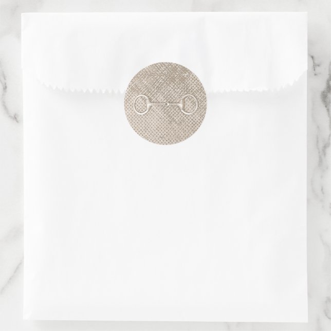 Horse Bit Nuetrals Equestrian Barn Farm Classic Round Sticker (Bag)