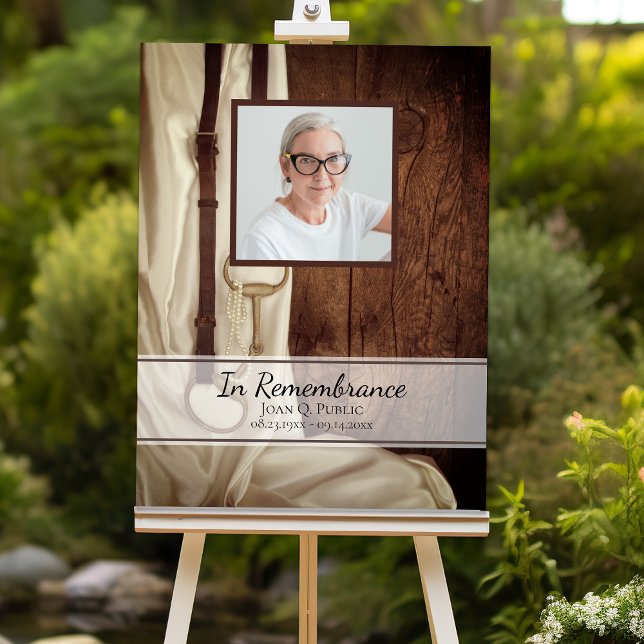 Horse Bit White Satin Celebration of Life Funeral Foam Board (Creator Uploaded)