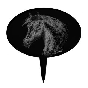 Horse:  Black Cake Topper