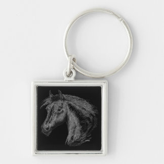 Horse: Black Keychain