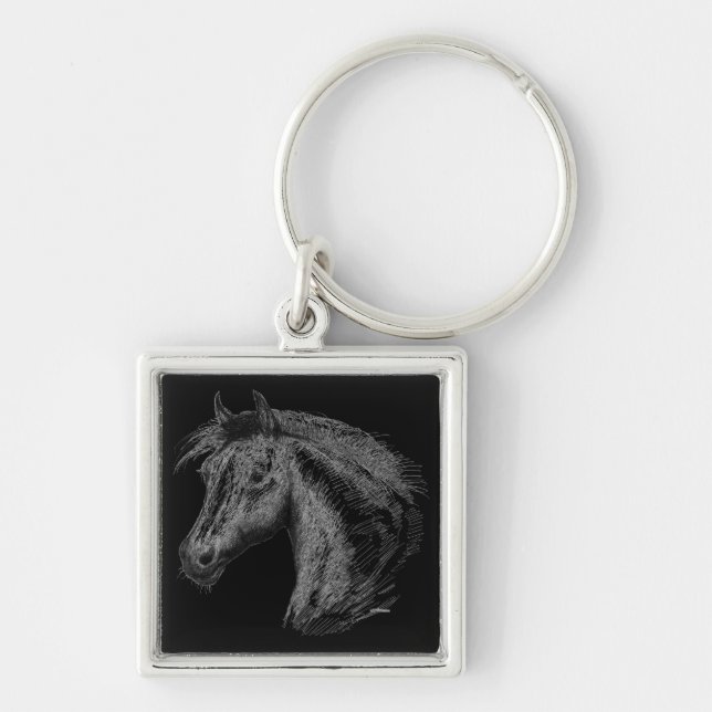 Horse:  Black Keychain (Front)