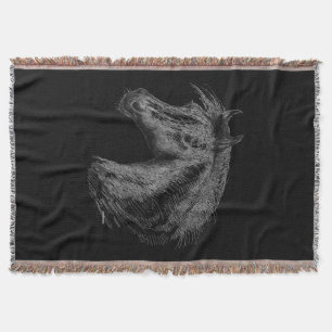 Horse:  Black Throw Blanket