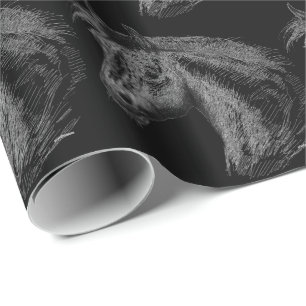 Horse: Black Wrapping Paper