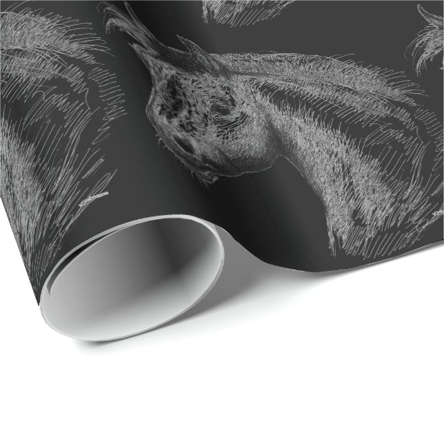 Horse:  Black Wrapping Paper (Roll Corner)