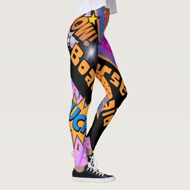 horse board comic design leggings (Right)