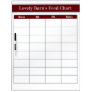 Horse Boarding Barn Feed Chart - Red + Silver Dry Erase Board