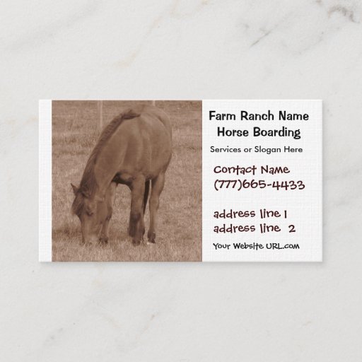 Customizable Horse  Boarding or Stables Business Card Template