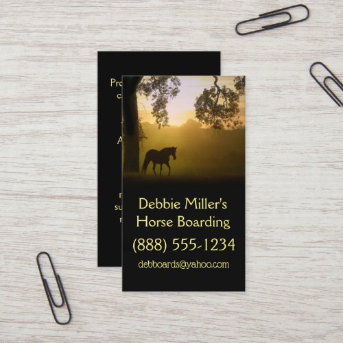Horse Boarding Staples  Business Card