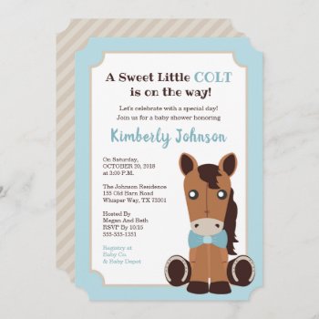 Horse Boy Baby Shower Invitation by prettypicture at Zazzle