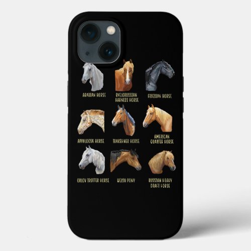 Horse Breeds Equestrian Horseback Riding Horses Ty iPhone 13 Case