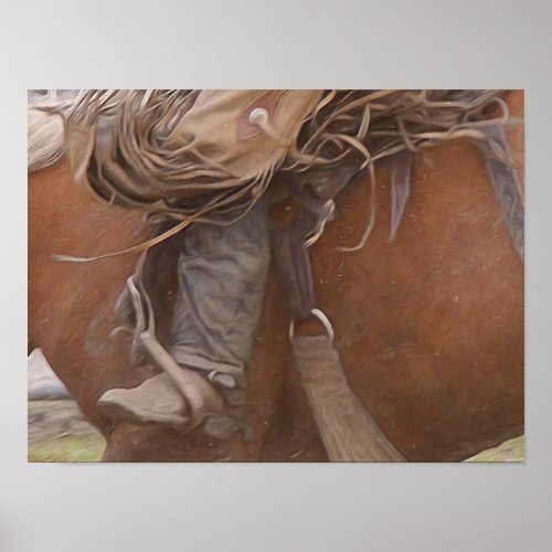 Horse Brown Western Rodeo Cowboy Poster