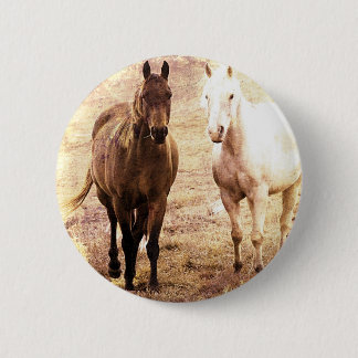 Horse Buddies Sepia Pinback Button