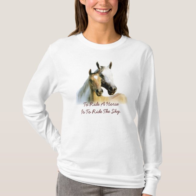 Horse Budies Ladies Long Sleeve T-Shirt (Front)