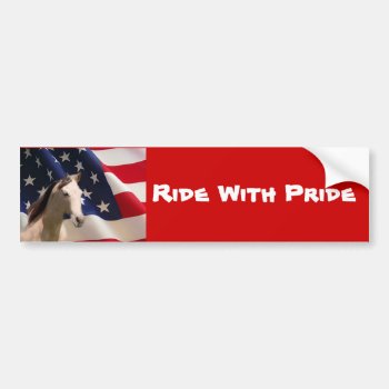 Horse Bumper Sticker American Flag by horsesense at Zazzle