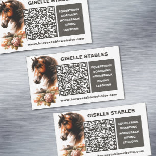Horse Business Card Magnet with QR Code
