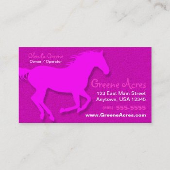 Horse Business Card - Pink by coolcards_biz at Zazzle
