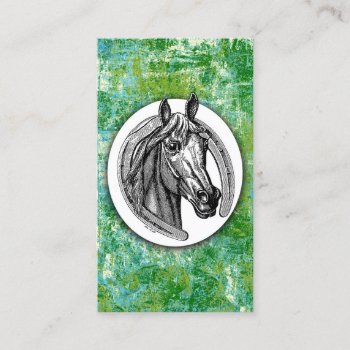 Horse Business Cards - Vintage Horses Colorful by NeatBusinessCards at Zazzle