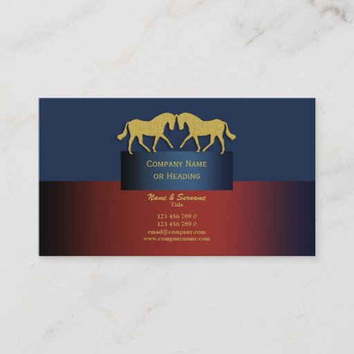 Customizable Horse business marketing blue gold business cards