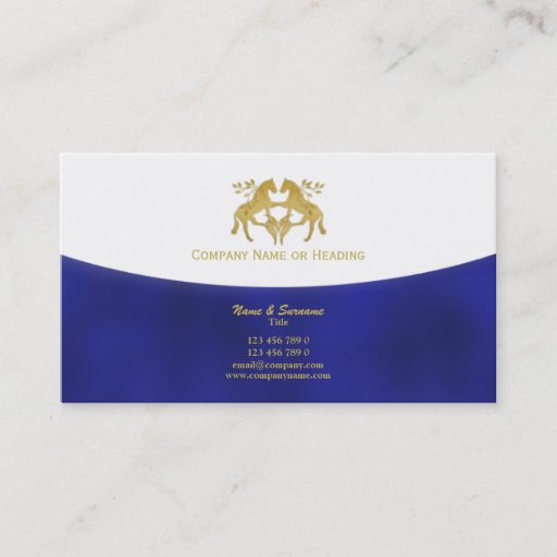 Customizable Horse business marketing blue gold business card