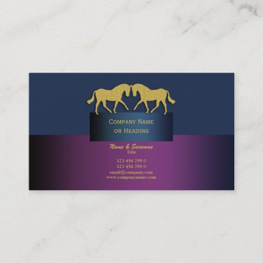 Customizable Horse business marketing blue purple gold business card