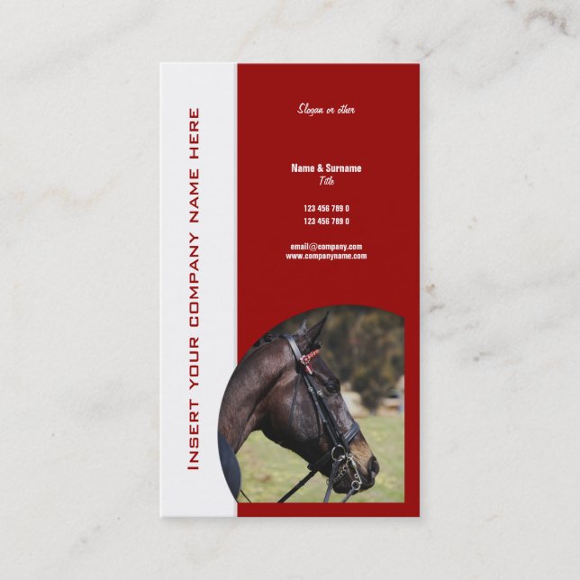 Horse business marketing card (Front)