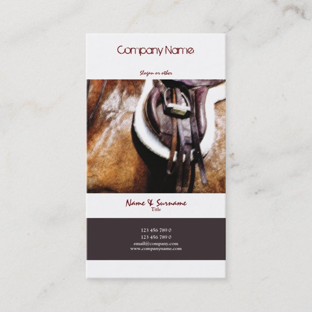 Horse business marketing equestrian art business card (Front)