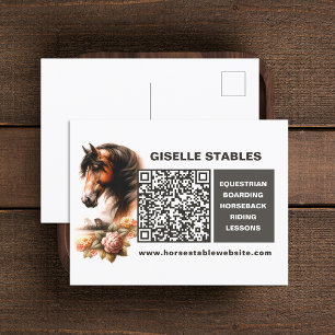 Horse Business Postcard with QR Code