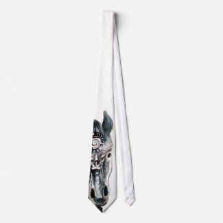 Horse Caballo Art Watercolor Tie