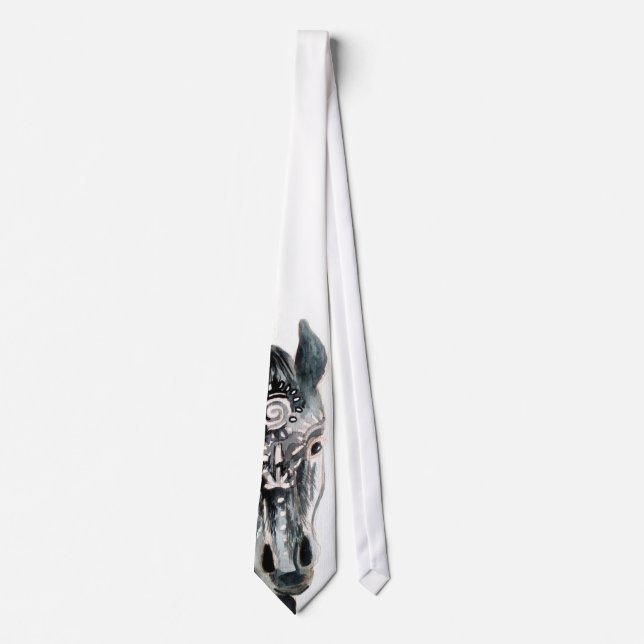 Horse Caballo Art Watercolor Tie (Front)