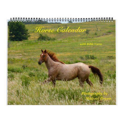 Horse Calendar with Bible Verses 12 month