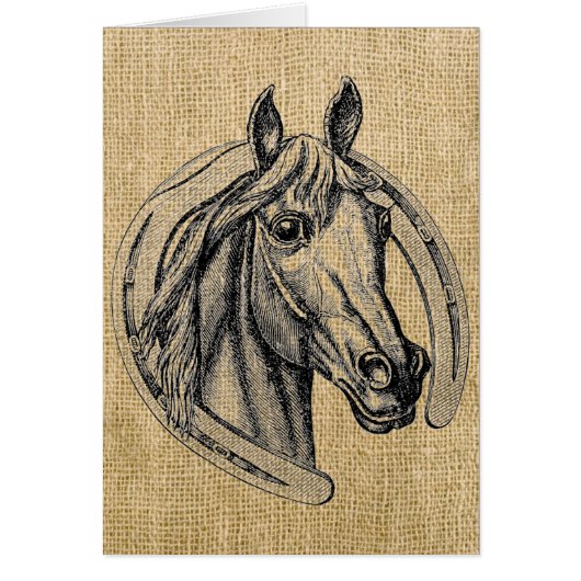 Horse Cameo on Burlap (Front)