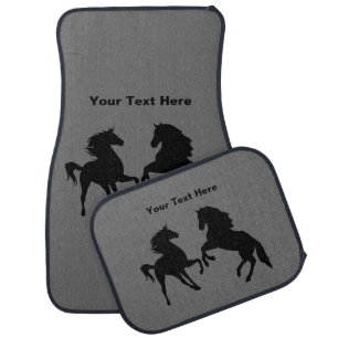 Horse Car Floor Mat with Custom Colors and Text