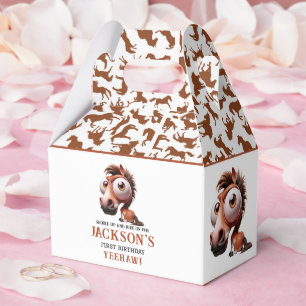Horse Caricatures 1st Birthday Party Favor Boxes