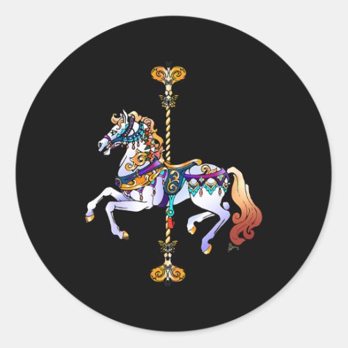 Horse Carousel Horse 186 Pony Classic Round Sticker