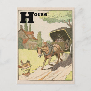 Horse & Carriage Alphabet Postcard